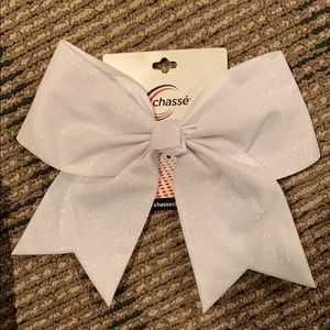 Brand new white Sparkle cheer bows